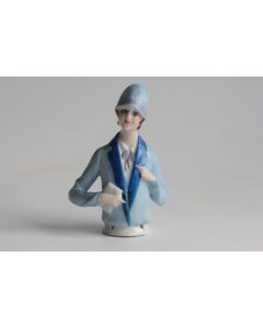 Demi figurine porcelaine Femme Garçonne Art déco