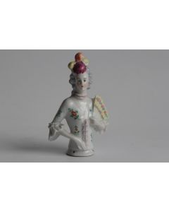 Demi figurine porcelaine Marquise à l'éventail