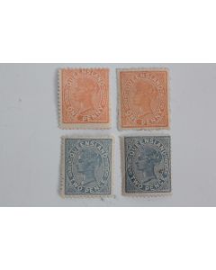 Timbres Colonie anglaise Queensland Victoria one et two penny 1894