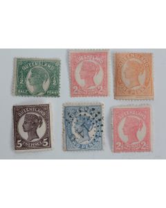 Timbres Colonie anglaise Queensland Victoria série 1895-96