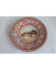 Assiette terre vernissée et peinte Thoune Art populaire Suisse XIXe siècle