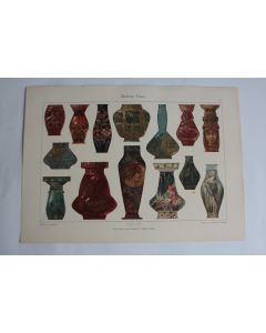 Estampe Vases moderne Journal décoration Aton Seder 1900