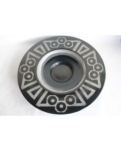 Grande coupe verre dégagé à l'acide Art déco