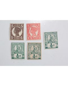 Timbres Colonie anglaise Queensland Victoria série 1907-1910