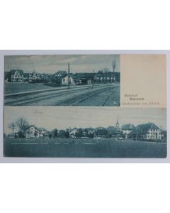 CPA Suisse Kerzers Bahnhof Dorfansicht von Süden Gare