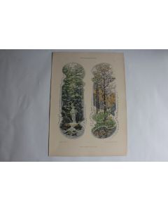 2 Estampe Paysages saisonnier Journal décoration J.B Engl 1900