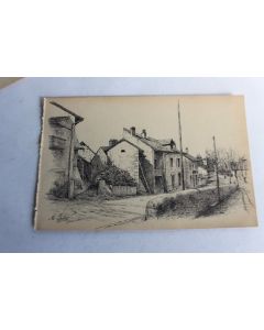 Dessin original Village Haute-Savoie par A.DECKER 1903