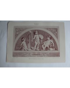 Estampe Lunette Peintres Journal décoration G. Sturm 1900