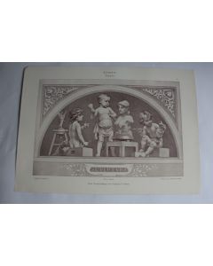 Estampe Lunette Sculpteurs Journal décoration G. Sturm 1900