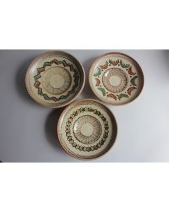 3 Assiettes terre cuite Art traditionnel roumain Horezu