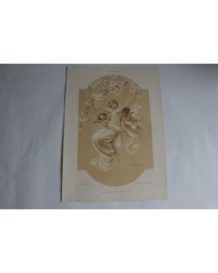 Estampe Printemps Femme Journal décoration R. Rössler 1900