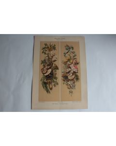 Estampe Allégorie pendu musique danse Journal décoration G. Sturm 1900