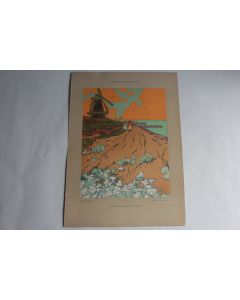 Estampe Paysages néerlandais Journal décoration R. Bacard 1900