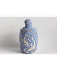 Bouteille Céramique d'Art de Lausanne E. Casadio Poissons