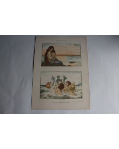 Estampe Sirènes Journal décoration A. Bauerle 1900