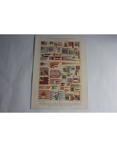 Estampe Drapeaux des villes Allemagne Journal décoration Anton Seder 1900