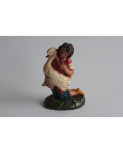 Figurine vintage Composition petite fille avec une oie Italie