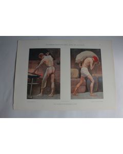 Estampe Allégorie forgeron et Porteur Journal décoration G. Sturm 1900
