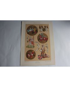 Estampe Étude Héraldique Journal décoration Adolf Closs 1900