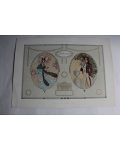 Estampe Médaillons Biedermeier Journal décoration Heinrich Comploj 1900