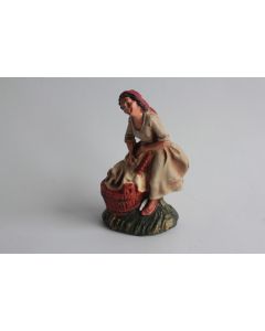 Figurine vintage Composition personne lavant son linge Italie