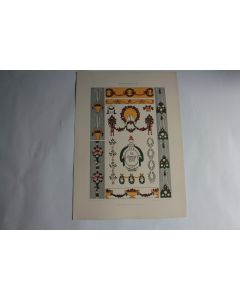 2 Estampes Motifs Biedermeier Journal décoration Walter Caspari 1900