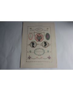 Estampe Ornements Biedermeier Journal décoration Heinrich Comploj 1900