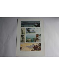 Estampe Paysages vue de l'intérieur Journal décoration Herm Schmidt 1900