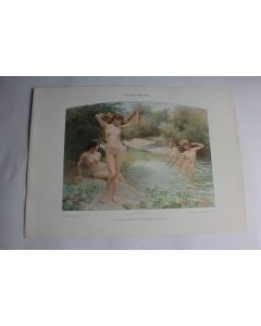 Estampe Filles aux bains Journal décoration G. Sturm 1900
