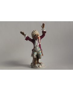Figurine porcelaine Singe Chef d'orchestre Carl Schneider Allemagne
