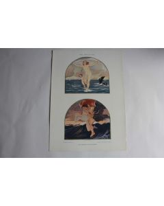 Estampe Vent zéphyr et tempête Journal décoration Max Colombo 1900