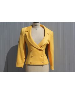 SONIA FARES Veste vintage laine jaune Femme