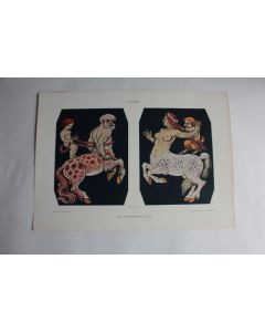 Estampe Centaures Journal décoration Josef Goller 1900
