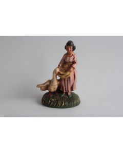 Figurine vintage Composition femme avec une oie Italie
