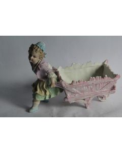 Jardinière porcelaine biscuit Petite fille Sitzendorf Allemagne