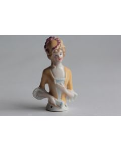 Demi figurine porcelaine Femme élégante à l'éventail