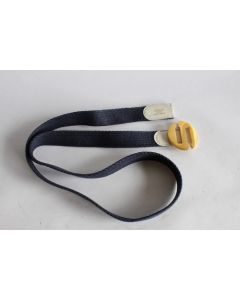 HERMES ceinture cuir blanc et coton bleu