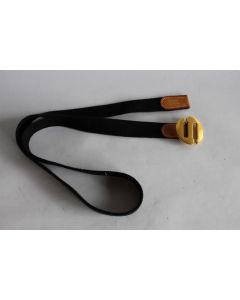 HERMES ceinture cuir et coton noir
