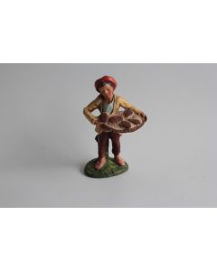 Figurine vintage Composition garçon portant un panier Italie
