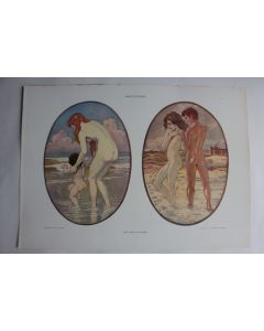 Estampe Scènes de Bain Journal décoration Max Colombo 1900