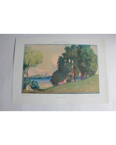 Estampe Paysage décoratif Journal décoration Max Colombo 1900