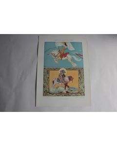 Estampe Vierge d'Orléans et St Georges Journal décoration Willy v Pogany 1910