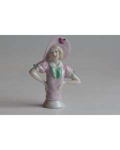 Demi figurine porcelaine Femme à la capeline