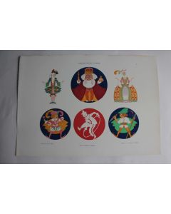 Estampe Figures Humoristique Journal décoration Joseph Urban 1910