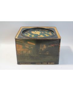 Boîte tôle lithographiée Bonbons Coq Blanc Les joies de Paris