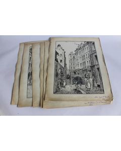 Sept dessins originaux  les égouts  de Paris 