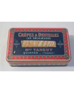 Boîte tôle lithographiée Crêpes a dentelles Mme Tanguy Quimper