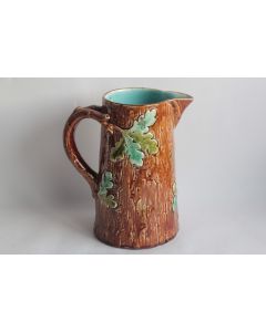 Pichet barbotine Sarreguemines Feuilles de chêne