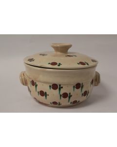 Plat couvert poterie Pommes Steiner Kiesen Suisse Art populaire