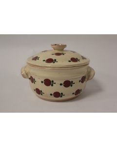 Plat couvert poterie Pommes Steiner Kiesen Suisse Art populaire